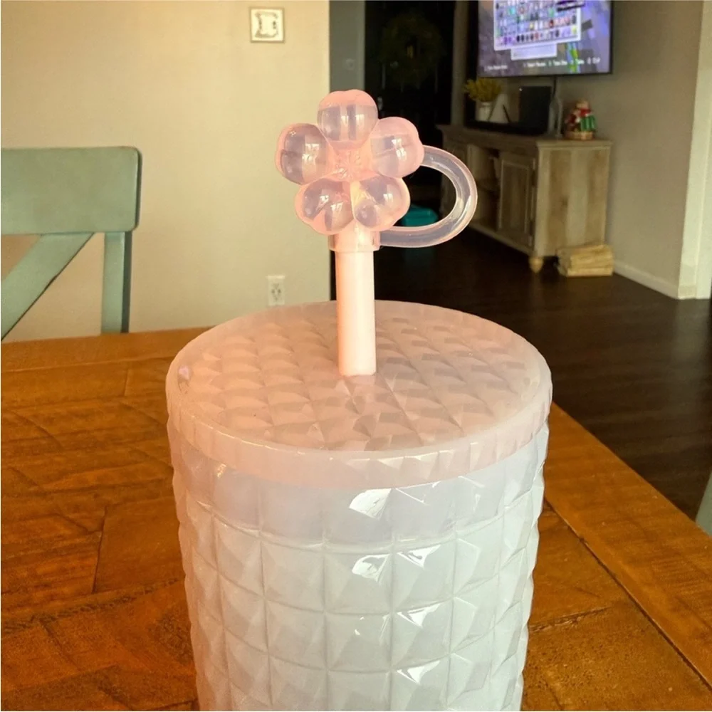 Starbucks Cherry Blossom Jelly Tumbler with Flower Straw, new - Picture 4 of 4